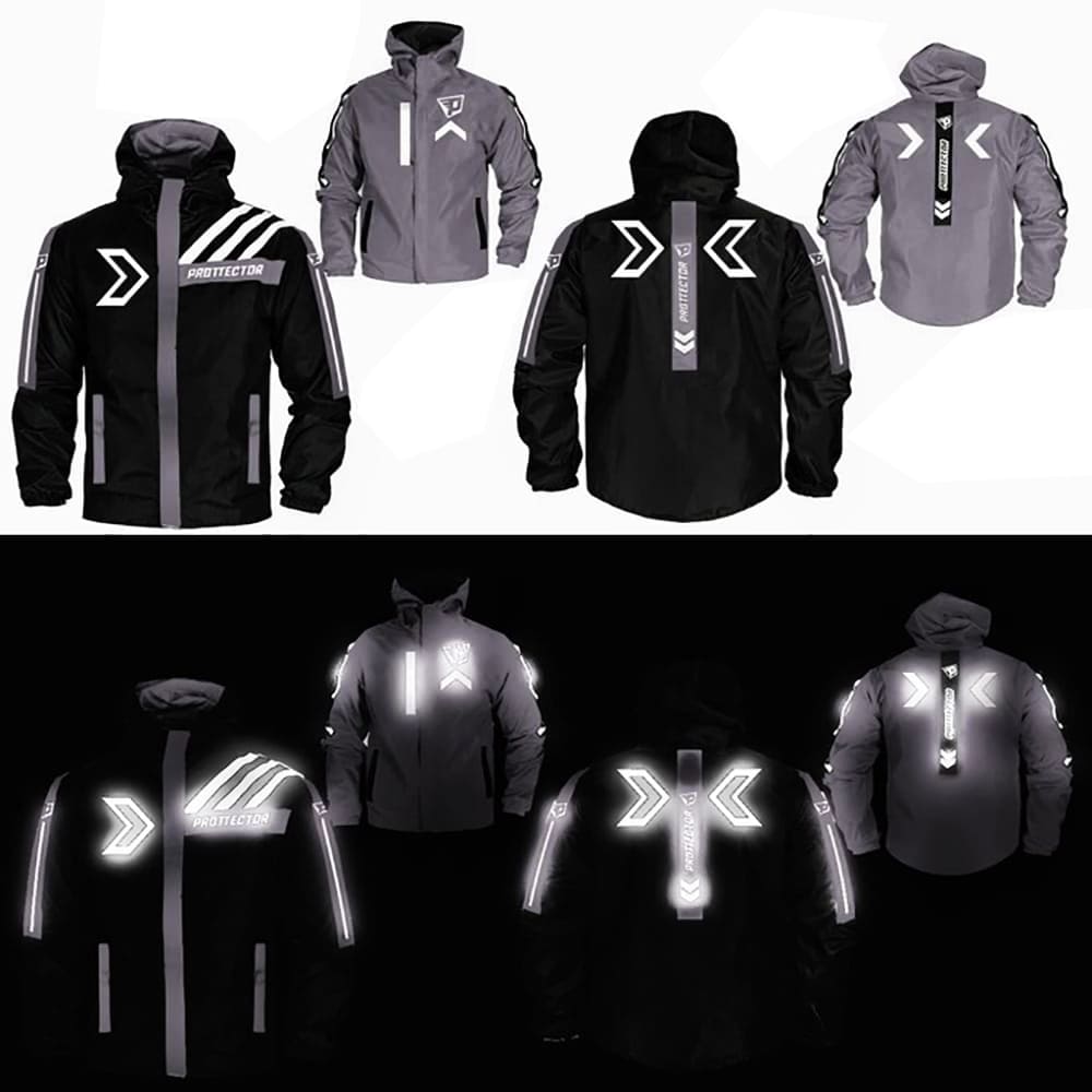 Chaqueta Reflectiva Moto 90 porciento Impermeable Doblefaz Gris - Image 14