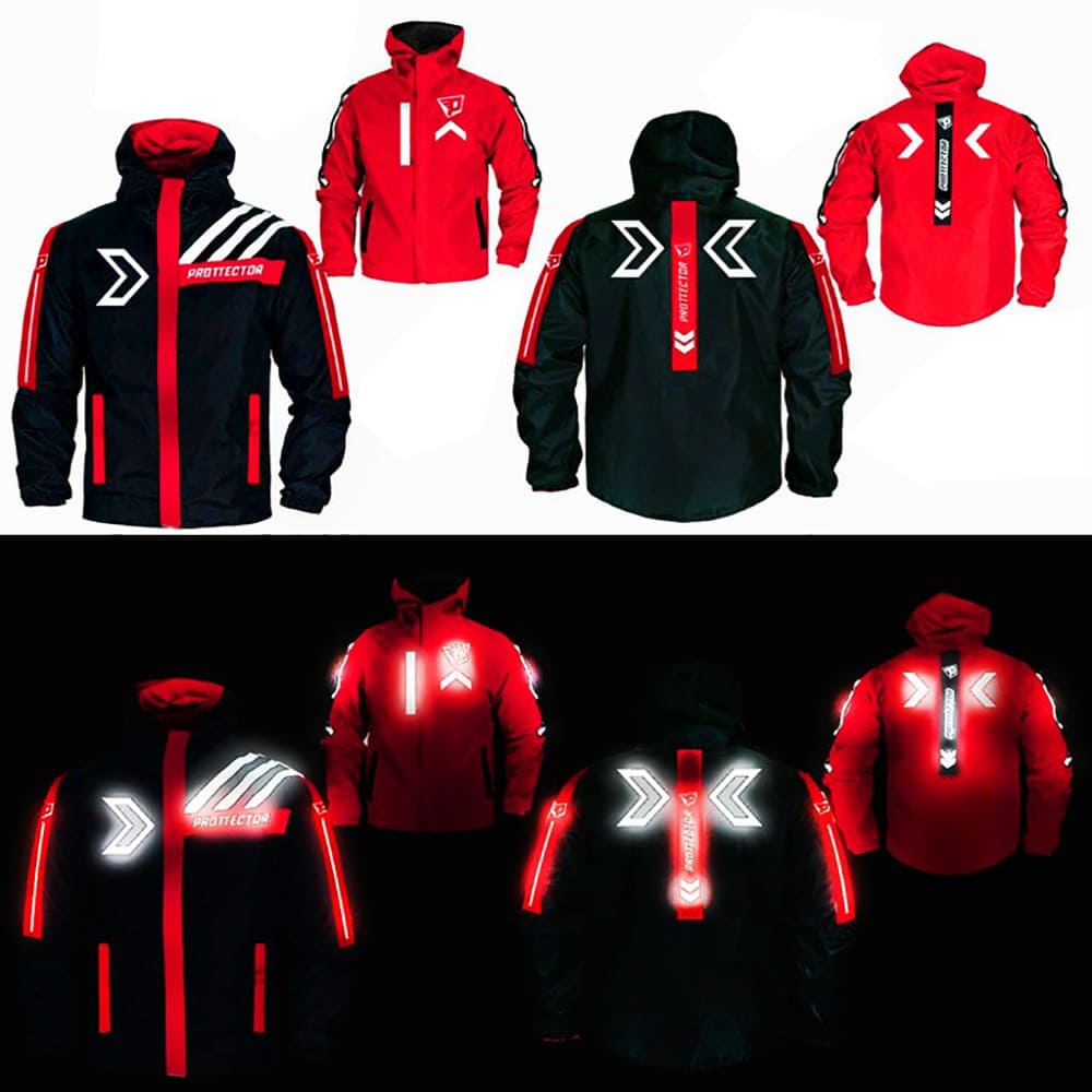 Chaqueta Reflectiva Moto 90 porciento Impermeable Doblefaz Roja - Image 15