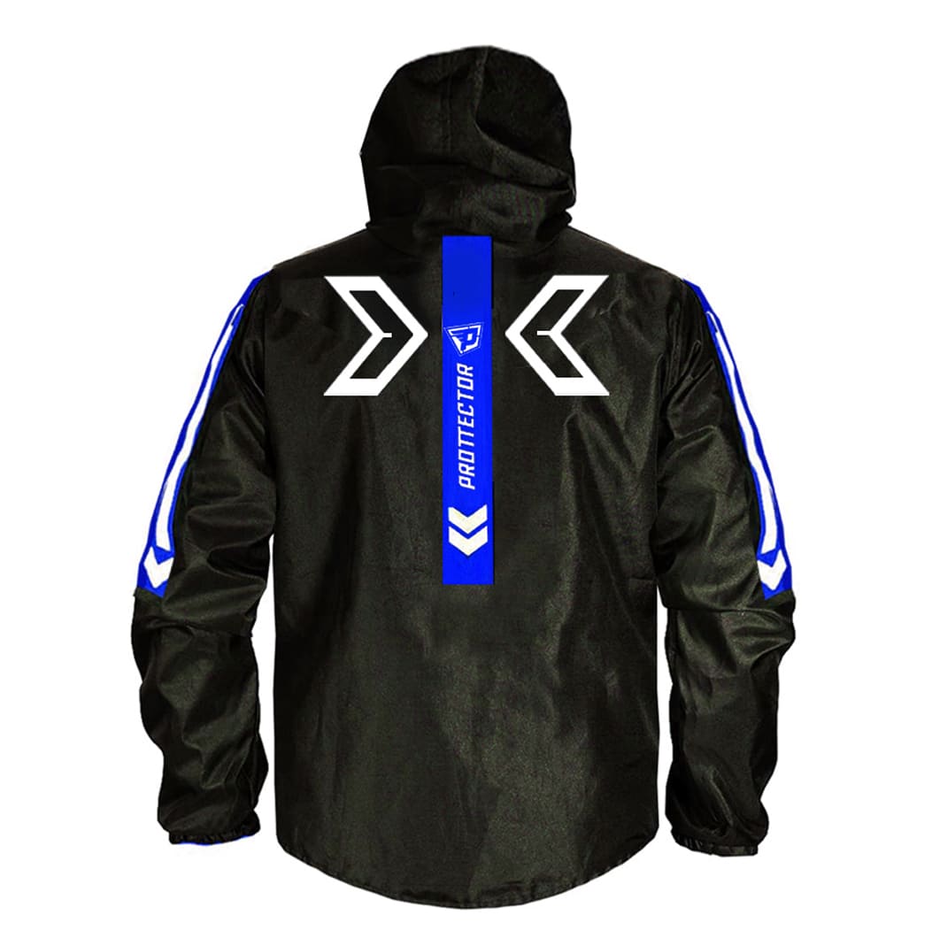Chaqueta Reflectiva Doblefaz Moto 90 porciento Impermeable Azul - Image 3