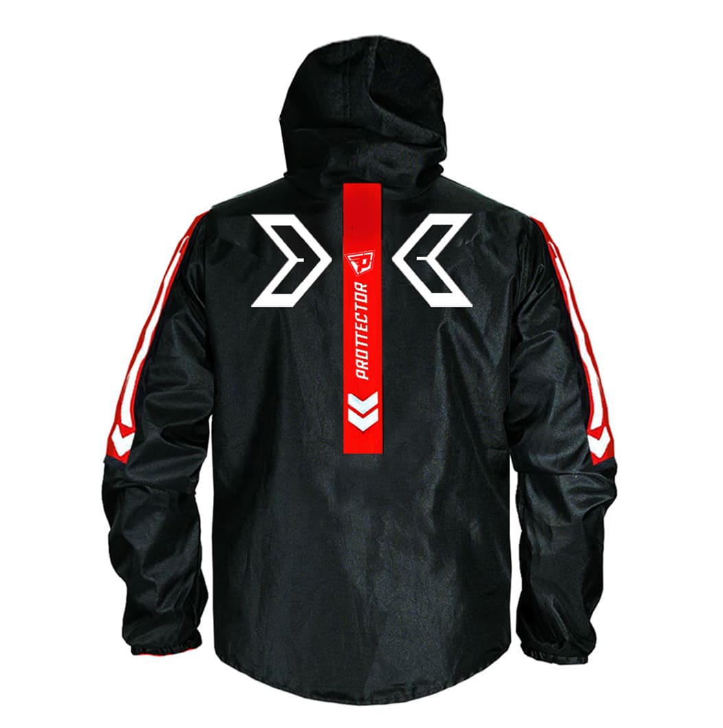 Chaqueta Reflectiva Moto 90 porciento Impermeable Doblefaz Roja - Image 2