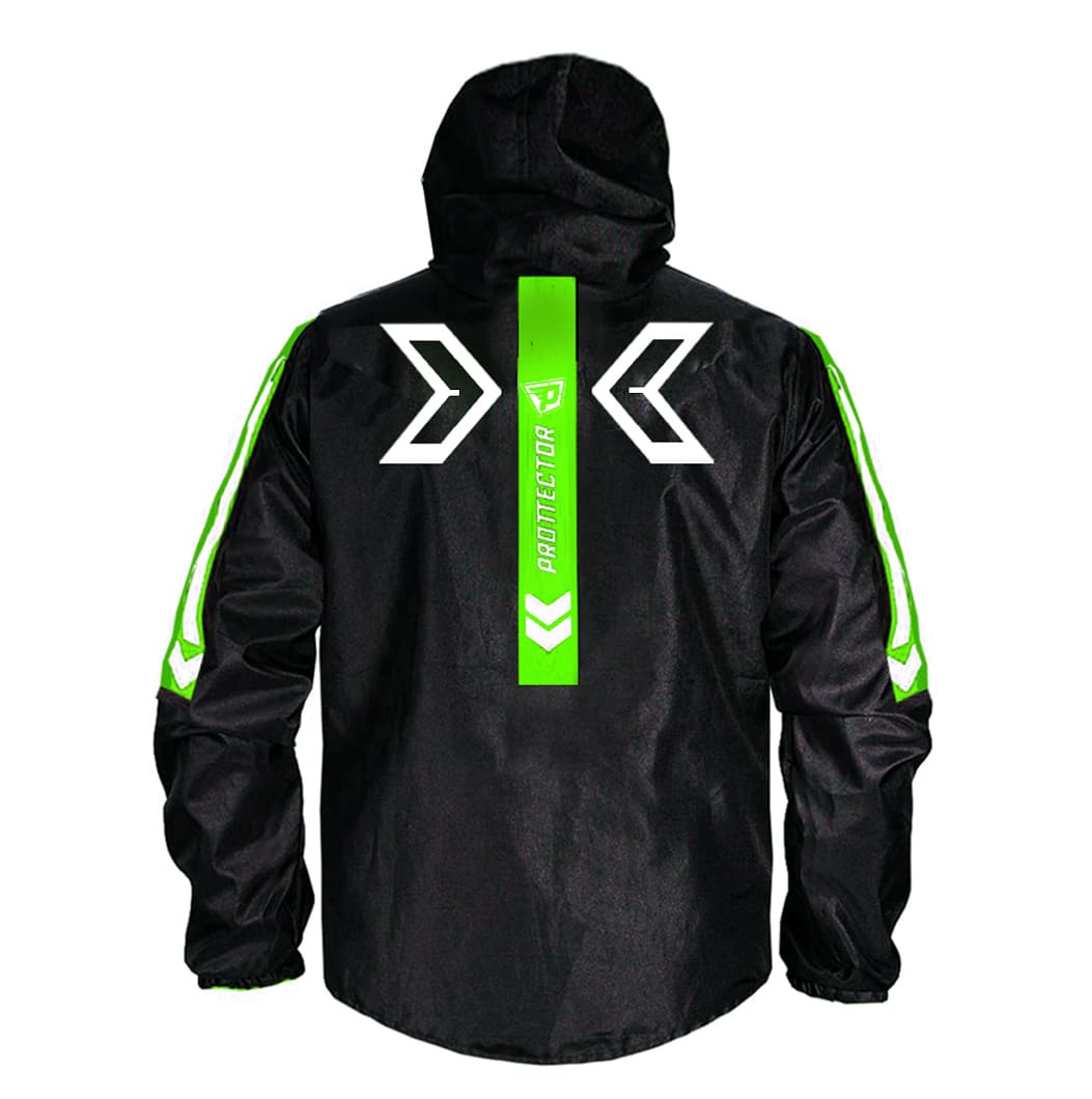 Chaqueta Reflectiva Moto 90% Impermeable Doblefaz Neón - Image 4
