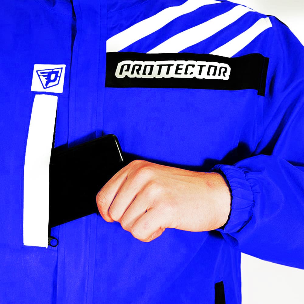 Chaqueta Reflectiva Doblefaz Moto 90 porciento Impermeable Azul - Image 10